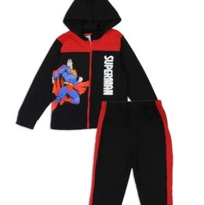 Boys superman 4-7 2-piece zip-up fleece set